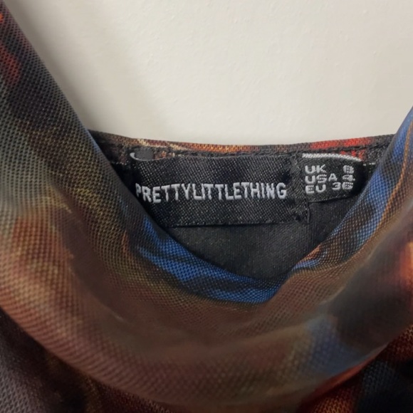 Mesh Renaissance Print Ruched Bodycon Dress (PrettyLittleThing) - Picture 8 of 8